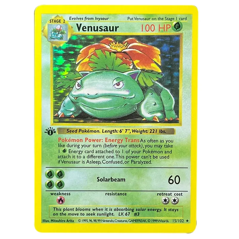 PKM Foil Cards Charizard Blastoise Venusaur Alakazam Mewtwo Zapdos Raichu 1996 1st Edition Game Collection PTCG Proxy Cards — image 1