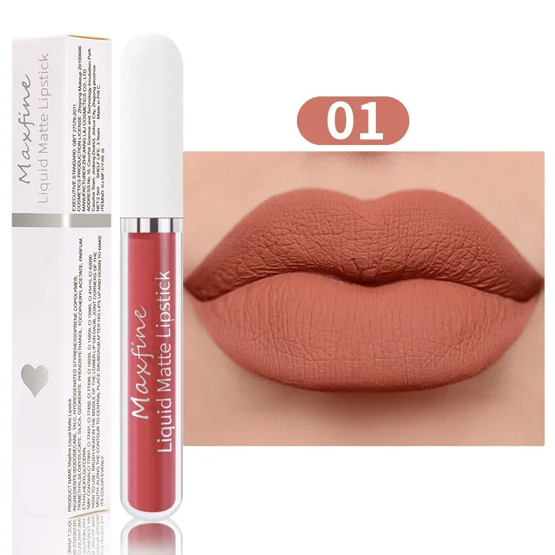 10 Color Waterproof Matte Velvet Lip Glaze Long-Lasting Silky Red Liquid Lipstick High Pigmented Lip Gloss Sexy Makeup for Women