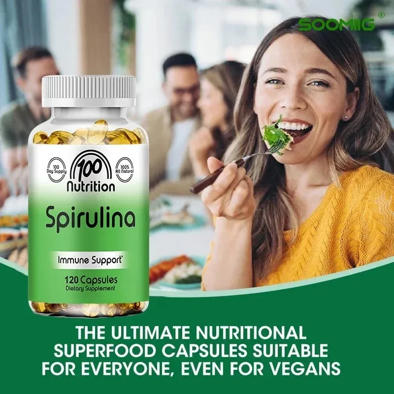 สาหร่ายเกลียวทองสาหร่ายเกลียวทองออร์แกนิก Superfood - รองรับสุขภาพหัวใจและหลอดเลือดและระบบภูมิคุ้มกันสุขภาพสารต้านอนุมูลอิสระที่มีประสิทธิภาพ