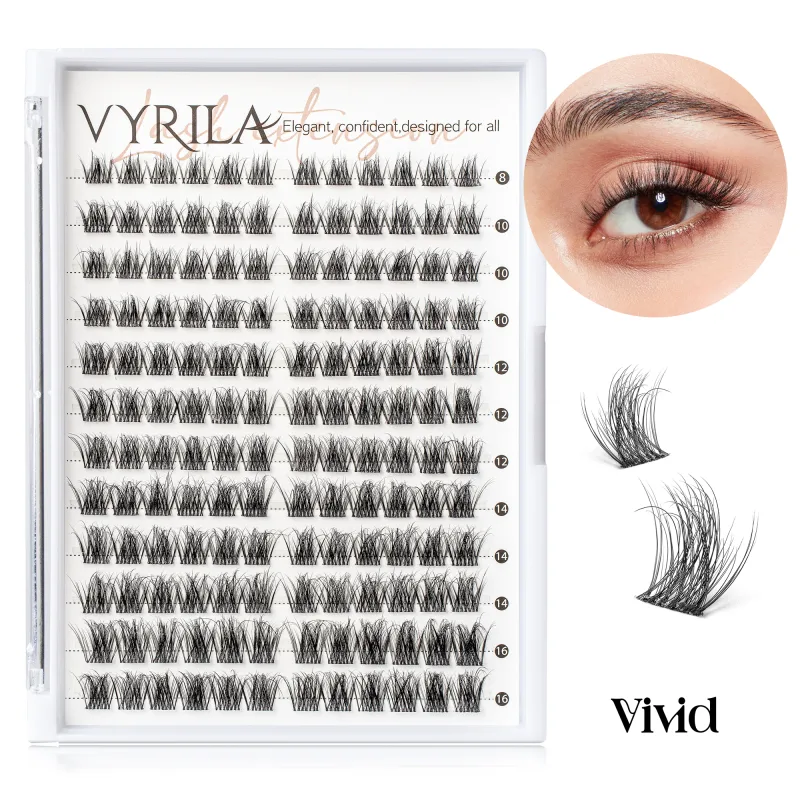 Individual Lashes Cluster C Curl Mix Lash Clusters 3D Wispy DIY Eyelash Extension 0.1mm Super Thin Band Resuable Natural Lashes