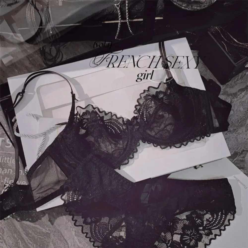 Ensemble de Lingerie en dentelle à Perspective fine française, soutien-gorge Anti-affaissement, à armatures, beauté du dos, grand buste, minimiseur, mise en forme latérale — image 7