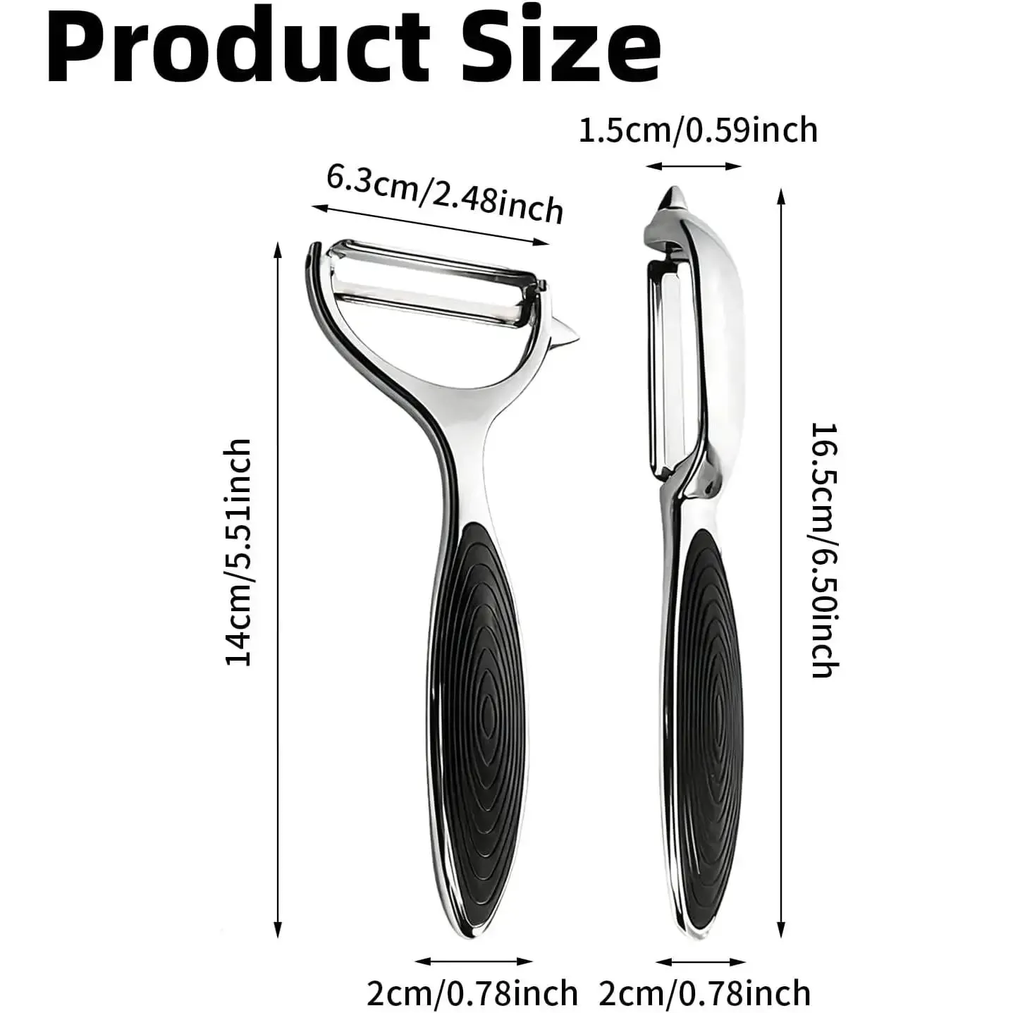 2pcs Vegetable Peeler Set Zinc Alloy Y Shaped I Shaped Peelers for Potatoes Carrots Apples Cucumbers Kitchen Food Prep Tool Use — image 6