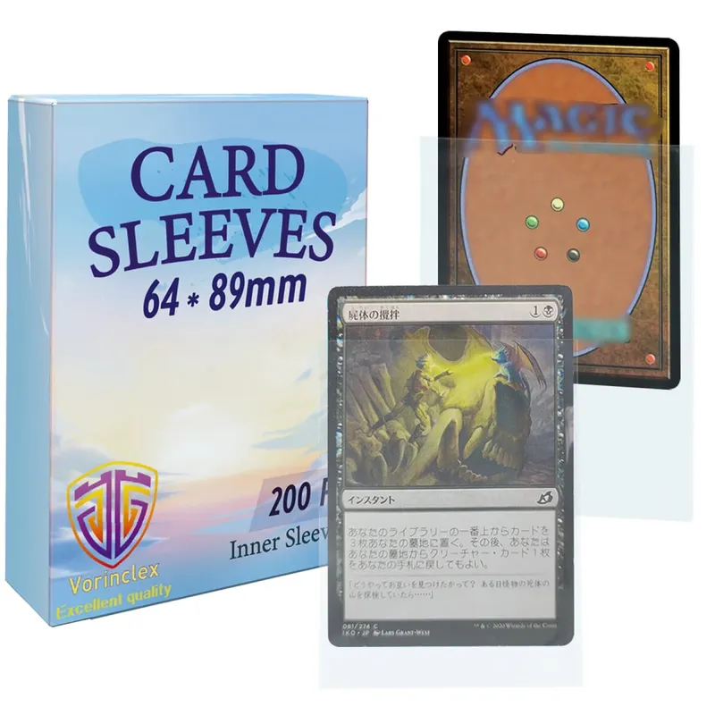 200 Stück transparente Innenkartenhüllen in Standardgröße, perfekt für Doppelhüllen, 64 x 89 mm, TCG-Kartenhüllen, Kartenschutz für MTG