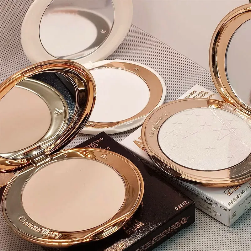 Hot Sale Charlotte Fresh Breathable Shaping Spray Fine Texture Powder Small Gold Plate 2 Colors Powder Blusher Tilbury Cosmetics — image 5