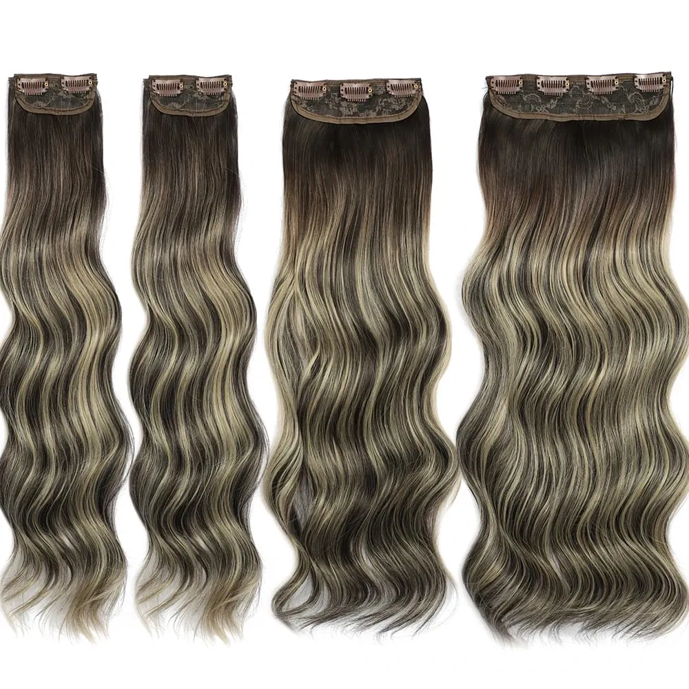 Water Wave Clip in Hair Extensions 22 inches 4 pcs/lot Soft Thick Natural Heat Resistant Fiber Clip in Synthetic Hair — image 3