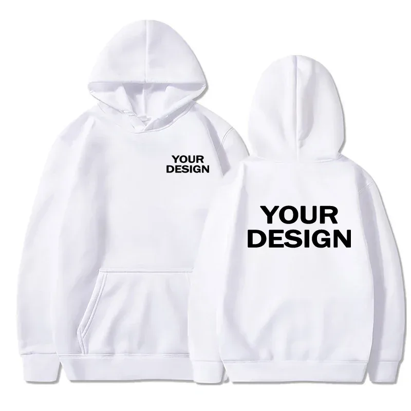 Sweat à capuche à manches longues pour hommes et femmes, imprimé personnalisé, ample, tenue décontracté, couleur unie, personnalité, Streetwear — image 3