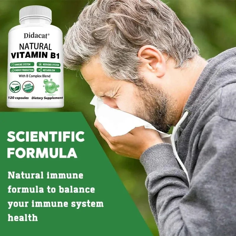 Didacat Vitamin B1 Helps The Immune System Nervous System Energy Support Dietary Supplement — image 4