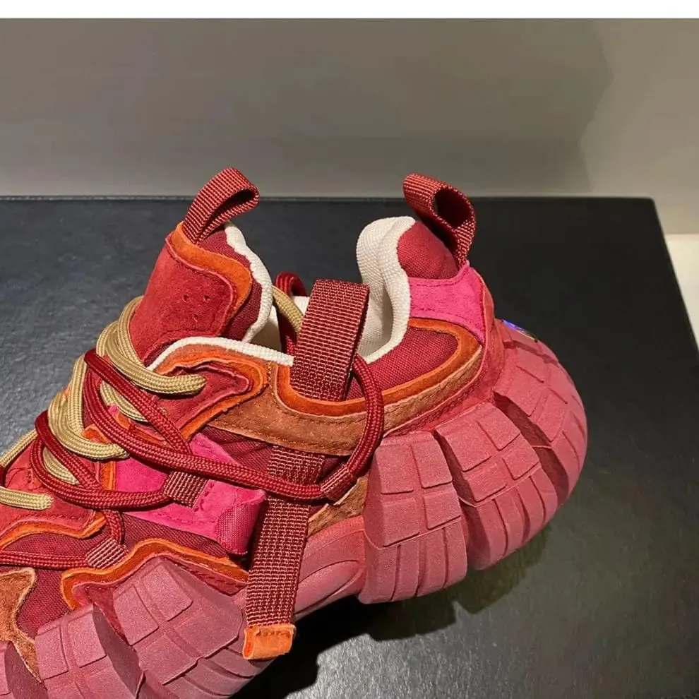 2026 High Quality Men's Platform Shoes Tire Bottom Sneakers British Style Retro Luxury Casual Shoes Fashion Designer Men's Shoes