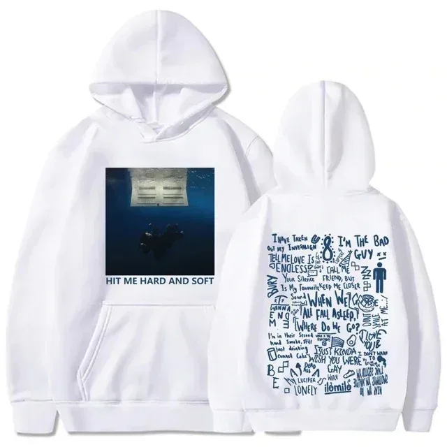 Hit Me Hard and Soft Tour 連帽衫 Billie 套頭衫男款歌手圖案印花秋冬抓絨運動衫適合粉絲 — image 12