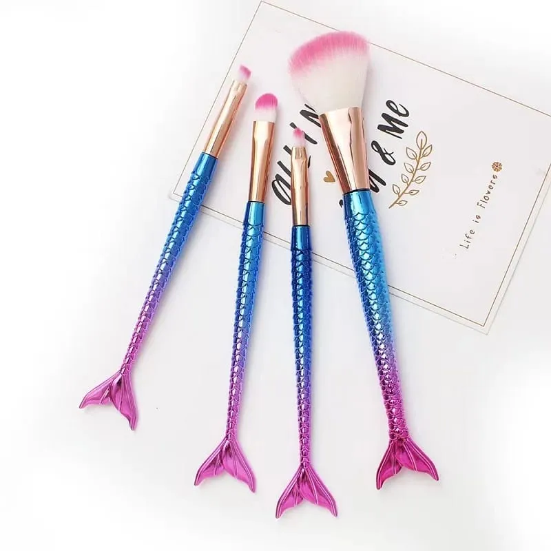4 Set Makeup Brushes Set Cosmetic Powder Eye Shadow Foundation Blush Brush Soft Beauty Make Up Tool Maquiagem 6 Color Gradient — image 3