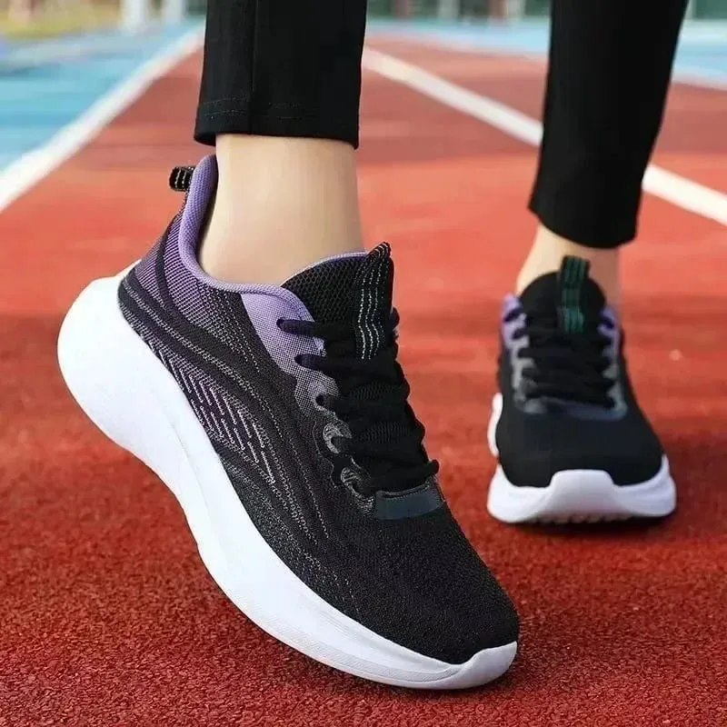Breathable LACE-up รองเท้าวิ่งสำหรับผู้หญิง Air Cushion รองเท้าผ้าใบกีฬาน้ำหนักเบาตาข่ายอากาศกลางแจ้งกีฬาการฝึกอบรมรองเท้า