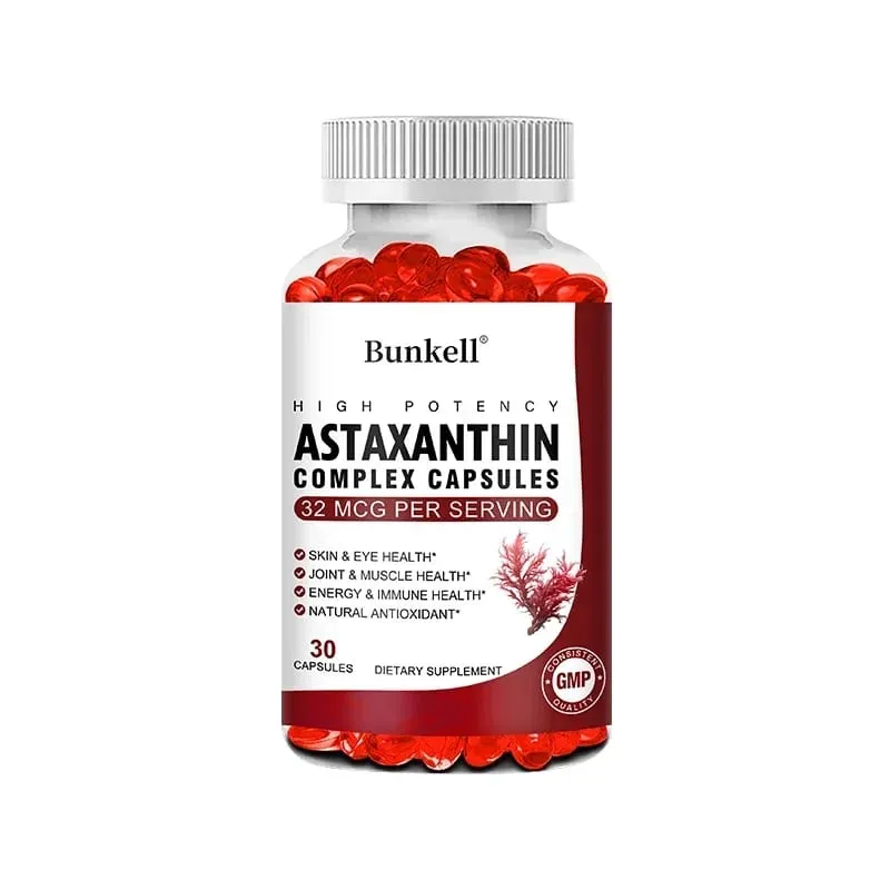 Capsule del complesso di astaxantina - con olio di pesce antiossidante che supporta la vista, gli occhi, la pelle, i muscoli, le articolazioni e la salute del sistema immunitario — image 8