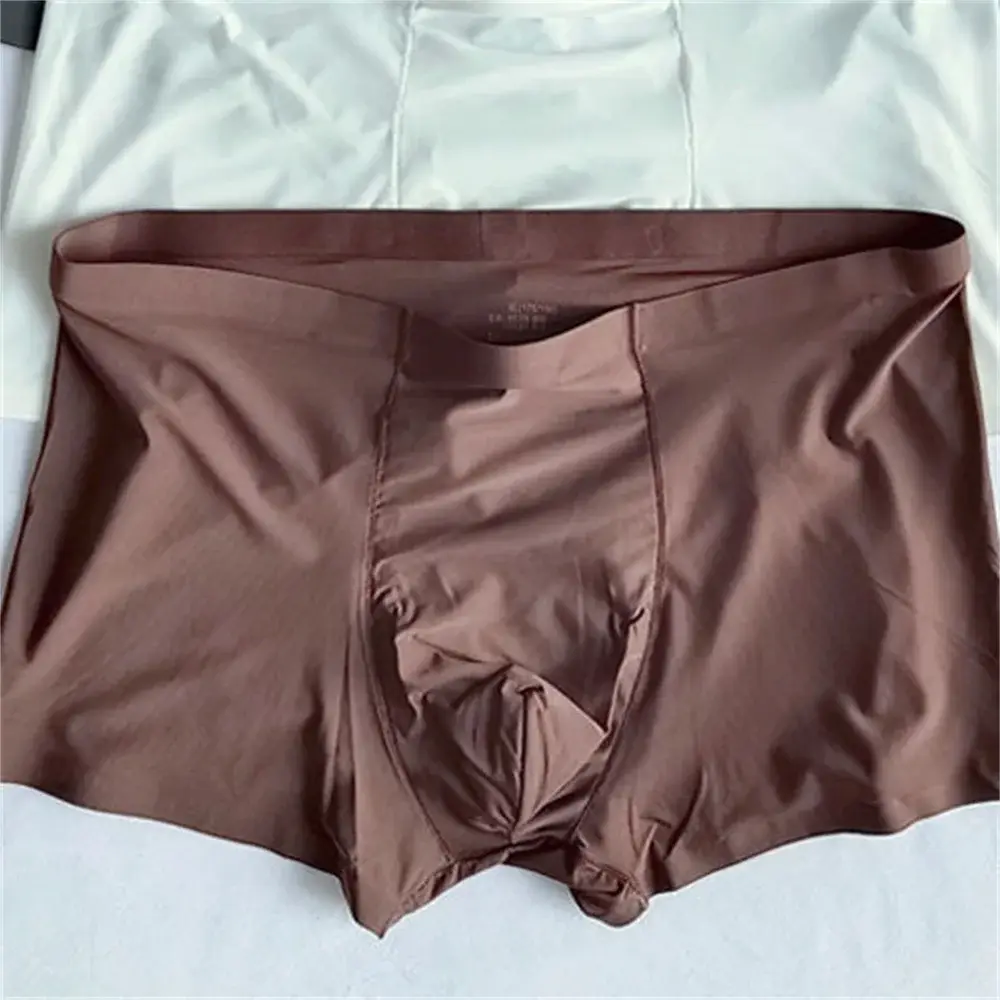 3pcs Ultra-thin Smooth Ice Silk Underwear for Men Seamless Fitness Sports Sexy Boxers Quick Drying Trunk Shorts Plus Size — image 9