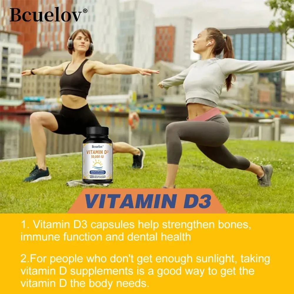 Vitamin D3 50000 IU - Bone Health & Immune Support - Non-GMO Gluten Free - Vitamin D3 Vitamin D Supplement for Men and Women — image 3