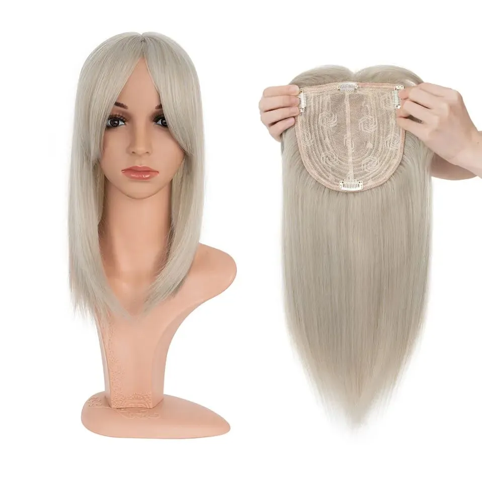 Snoilite Synthetic 14'' Striaght Hair Toppers with Bangs for Women Natural Hairpieces Adding Hair Volume Topper Hair Extensions — image 15