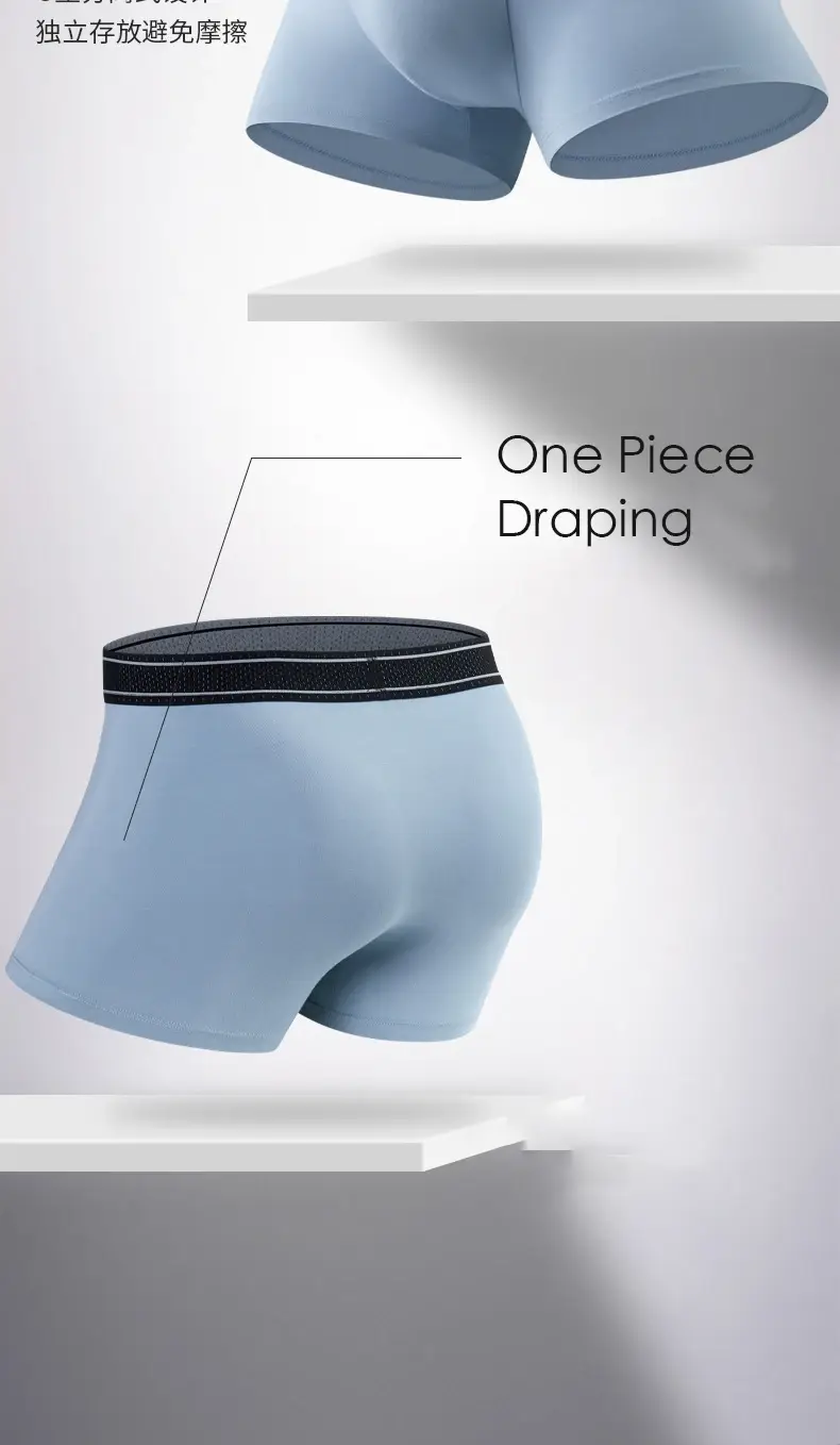 Mens Modal Boxer Shorts Seamless Seperation Bullet Pouch Soft Panties Large Size Breathable Underpants Comfortable Underwear — image 15