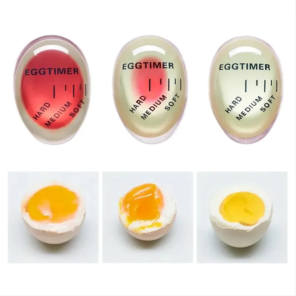 1pcs Egg Timer Boiled Egg Ripening Observer Yummy Soft Hard Egg Cooking Color Changing Creative Kitchen Utensils — image 1