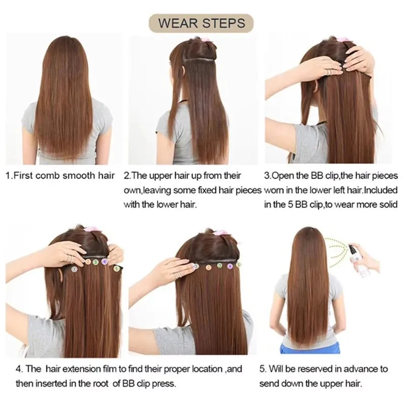 Synthetic 5Clip in Hair Curly Extension 18 Inch Curly Black Mix Blue Highlights Thick Hairpieces Fiber Hair for Women — image 6