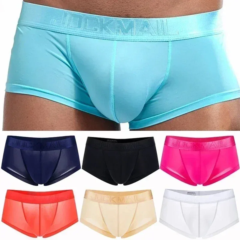 Sexy Underwear Men Boxer Panty Shorts Ice Silk Original Panties Breather Boxer Briefs Ultra-thin Transparent Fun Gay Underwear — image 1