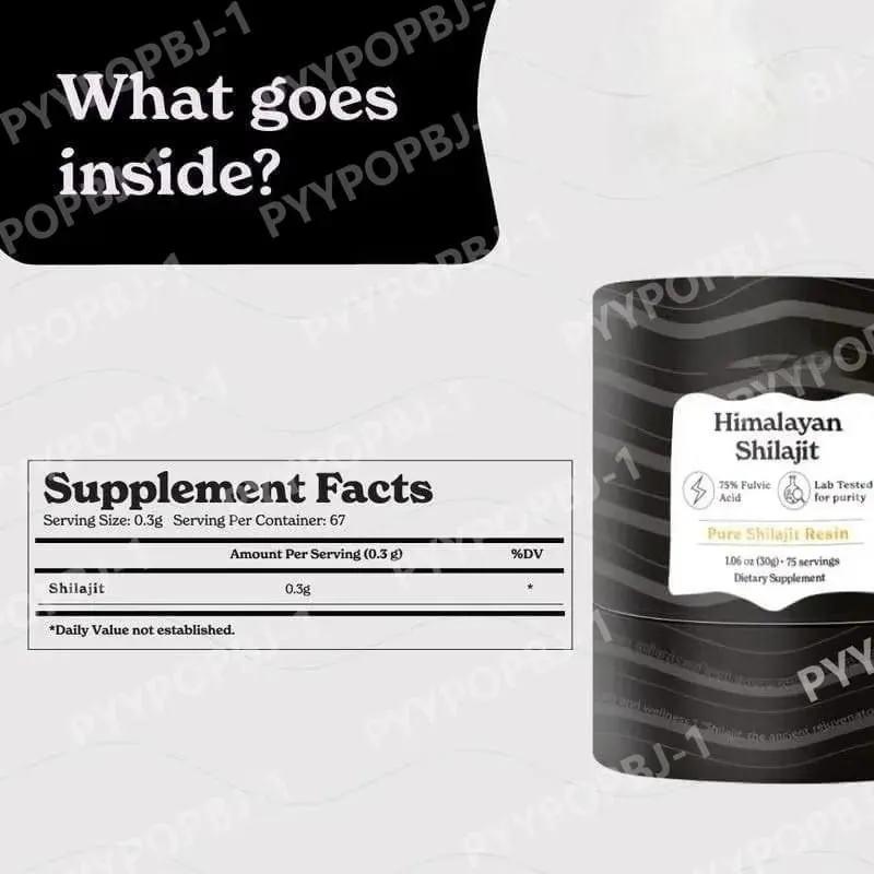 Himalaya Shilajit Resin Organic Natural Fulvic Acid ISO-certificeret 1,06 OZ 75 portioner 85+ spormineraler til mænd og kvinder