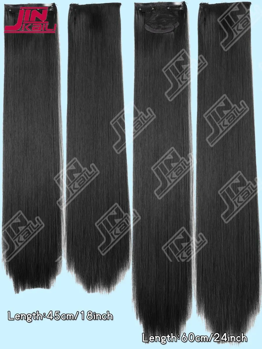 JKL Potongan Ekstensi Rambut Panjang Peningkatan Volume Realistis Set Tiga Potong Tanpa Jejak Tak Terlihat Ekstensi Rambut Sintetis Asia — image 6