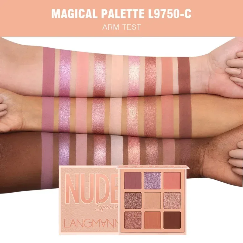 9 Colors Nude Eyeshadow Powder Makeup Palette Matte Shimmer Eye Pigmented Powder Make Up New Warm Earth Color Eyeshadow — image 12