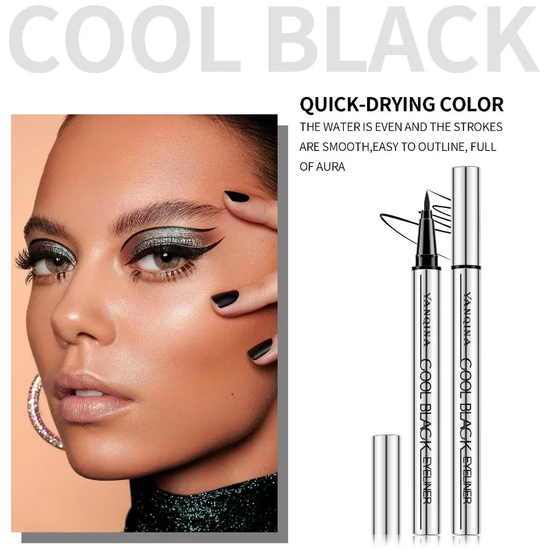 Quick-Drying Liquid Eyeliner Waterproof Smudge-Proof Long-Lasting Black Brown Tamang-tama para sa mga Nagsisimula Liquid Eye Liner Pen — image 4