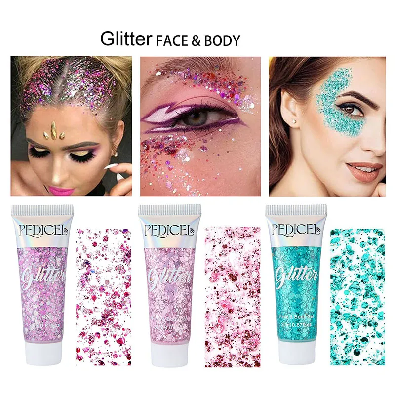 Multifunctional Eye Glitter Nail Hair Body Face Glitter Gel Art Flash Loose Sequins Cream With Smear Spoon Festival Glitter Deco — image 5