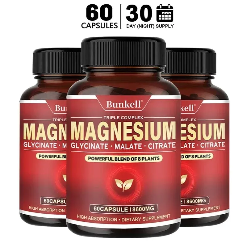 Penyerapan Tinggi Magnesium Glycinate Malate Citrate 100% Kelat Bukan GMO Vegetarian Bebas Gluten 8 600 Mg 120 Kapsul — image 9