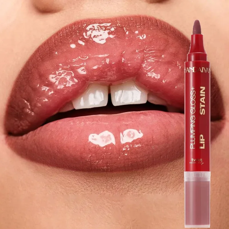 Double-headed Liquid Lip Gloss Pen Lip Contour Liner Oil 2 in 1 Lip Glaze Long Lasting Moisturizing Plumping Lips Stain Makeup — image 3