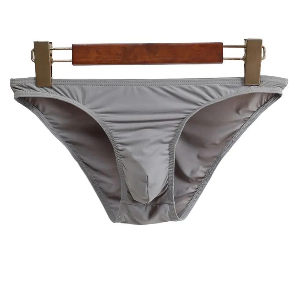 Sexy Men Bulge Pouch Briefs Underpants Panties Bikini Solid Color Transparent Briefs Underwear Pump Man Glossy Panties — image 3