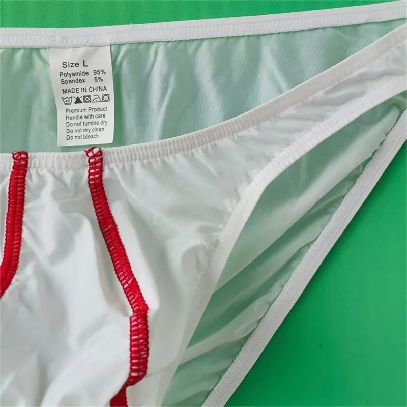 Hai Dây Sọc Ice Silk Quần Đùi Dành Cho Nam Plus Kích Thước Quần Lót Gợi Cảm U Lồi Quần Lót Eo Thấp Bugle Túi Quần Lót Nam — image 10