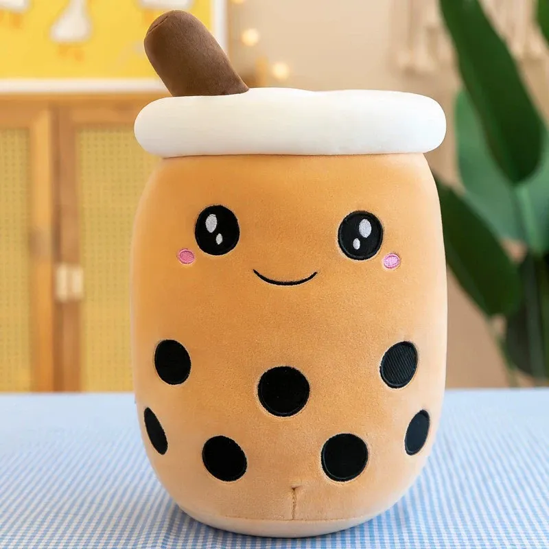 Leuke Gevulde Boba Pluche Bubble Tea Real-life Bubo Voedsel Melk Cup Plushie Kussen Zacht Kawaii Knuffels Cadeaus voor Kinderen Volwassen 24CM~ — image 3