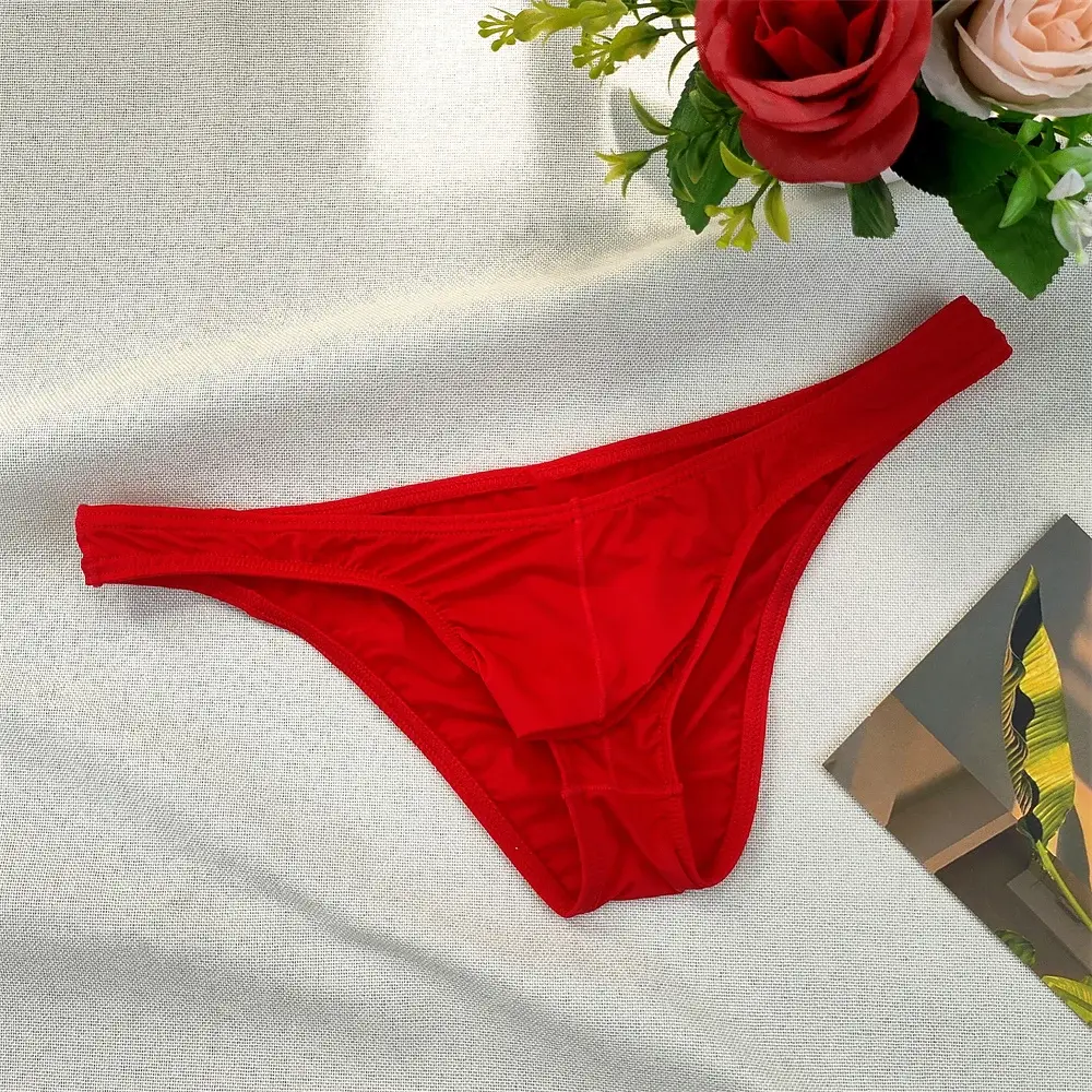 Herr Ultralåg midja Bugle Pouch Bikinitrosor Sexiga tighta Transparenta underkläder Man Is Silk Ultratunna kalsonger Plus Size