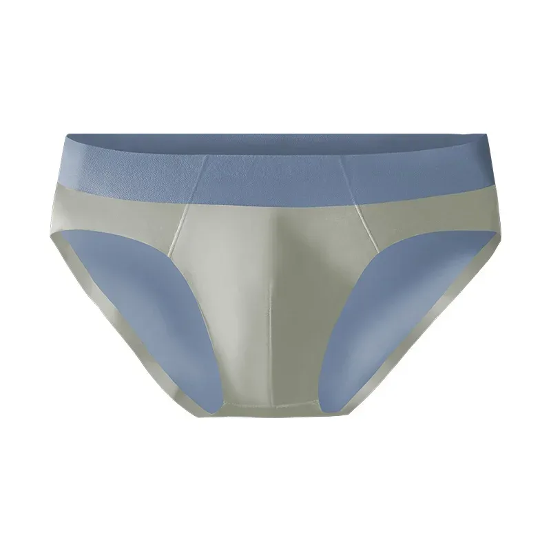 Men's ice silk seamless underwear men breathable briefs summer thin boys sports low waist short shorts head — image 18