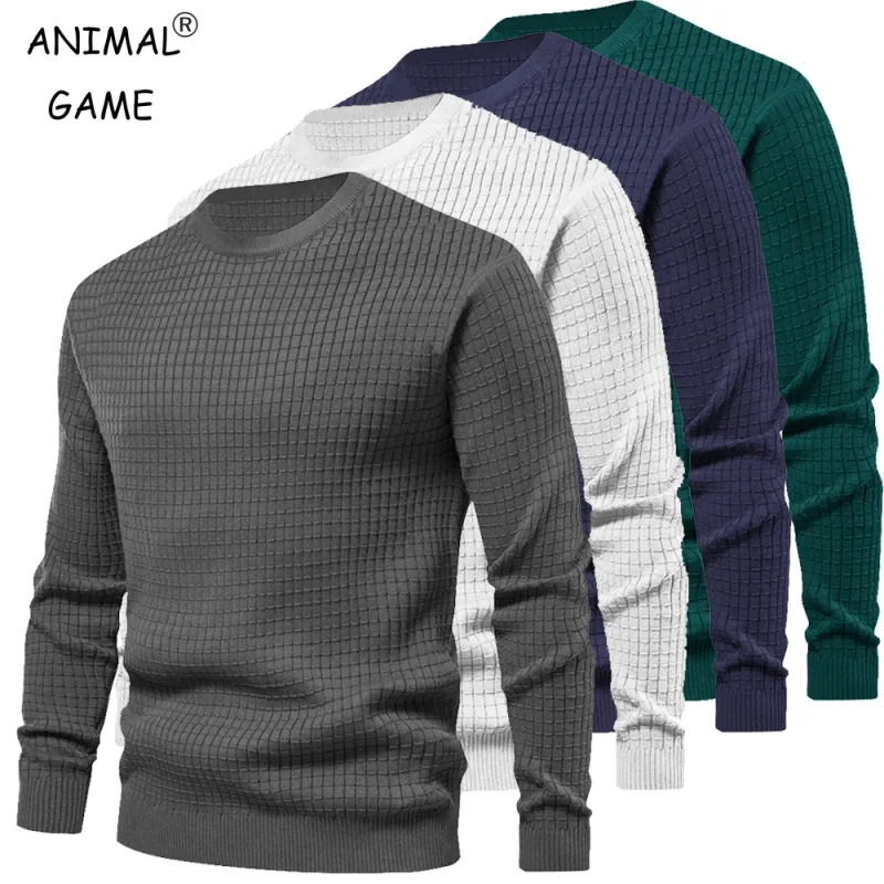 New Men's Crew Neck Sweatshirts Solid Color Large Sweatwear Spring Outdoor Jogging Tops — image 5