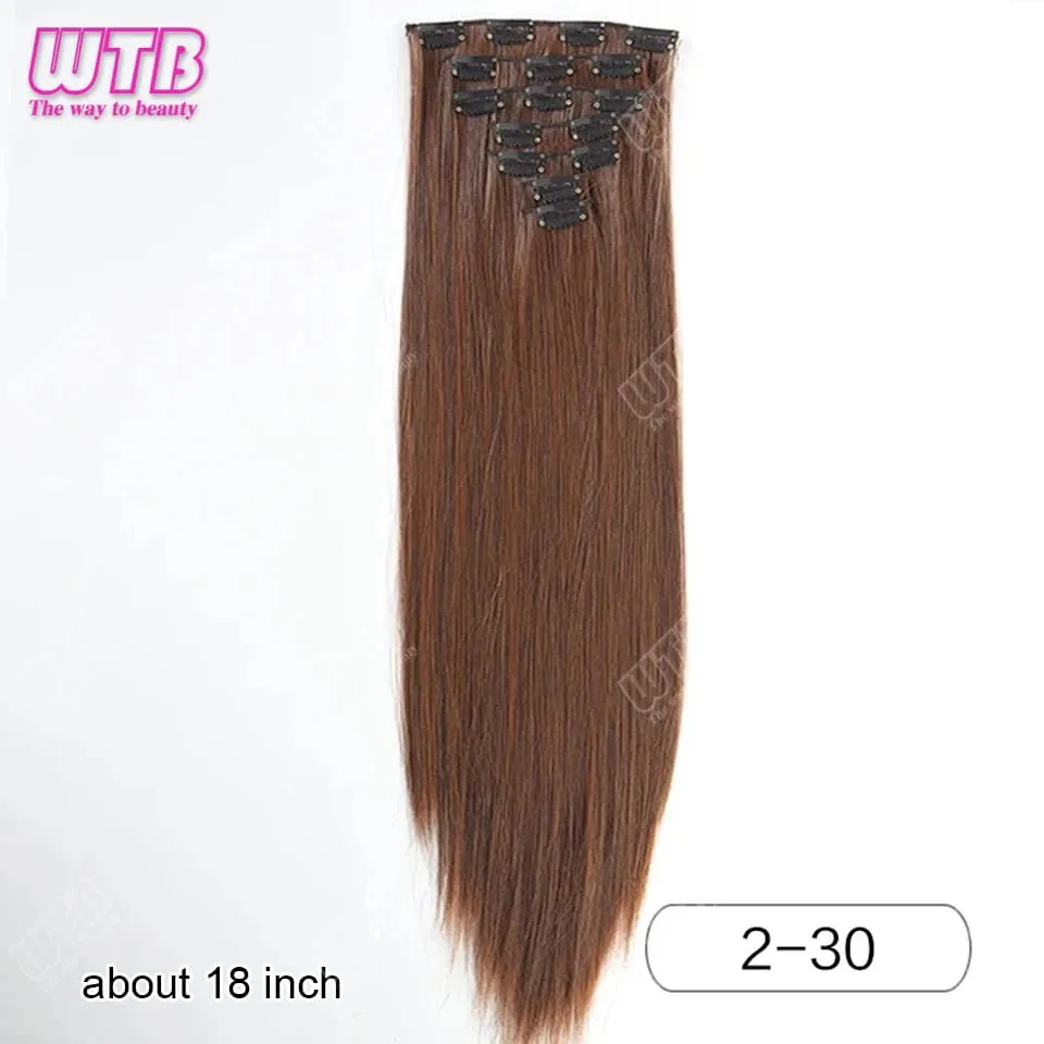 Clip In Hair Extensions Synthetic Hair 12Inch 4 PCS Set Wavy Curly Hair Extension Synthetic Hairpieces For Women Girls Daily Use — image 16
