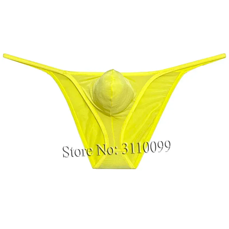 Men's Briefs Shiny Enhance Bikini Bulge Pouch Ruched Skimpy Underwear — image 7