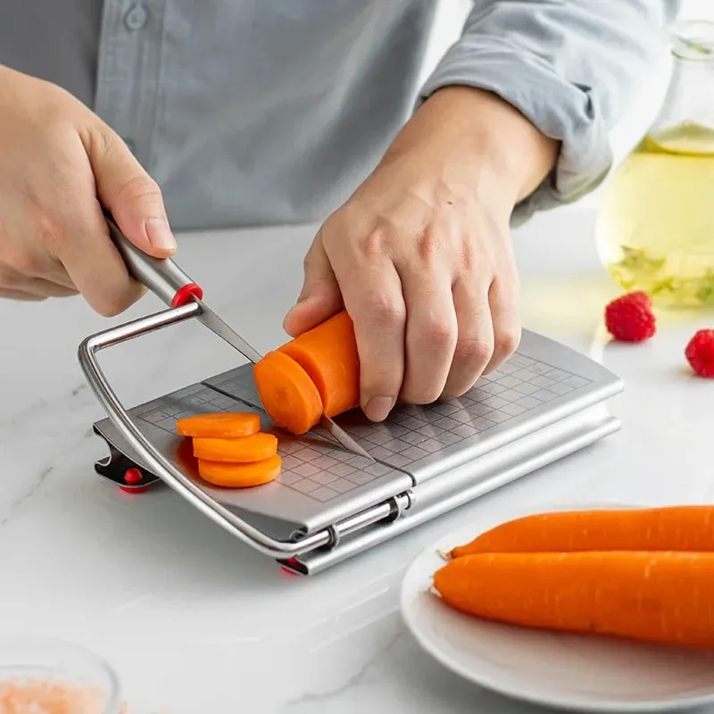 muntifunction stainless steel butter cheese ham dividing cutting machine slicers knife with scale kitchen tools bar accessories — image 2
