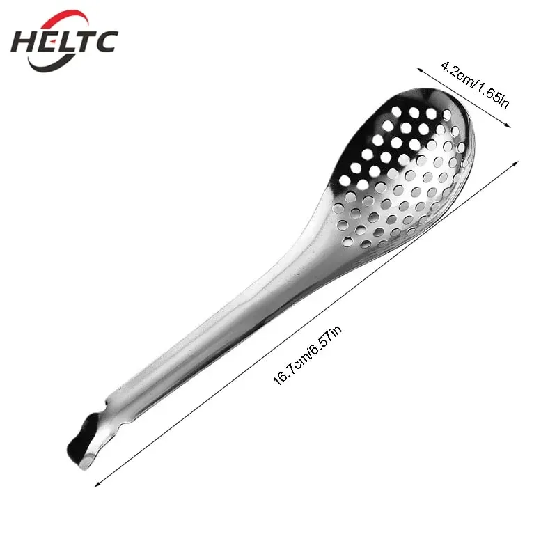 410 Stainless Steel Kitchen Spoon With Holes Cuisine Caviar Builder Roe Sauce Strainer Spoon Durable Kitchen Cooking Gadgets — image 8