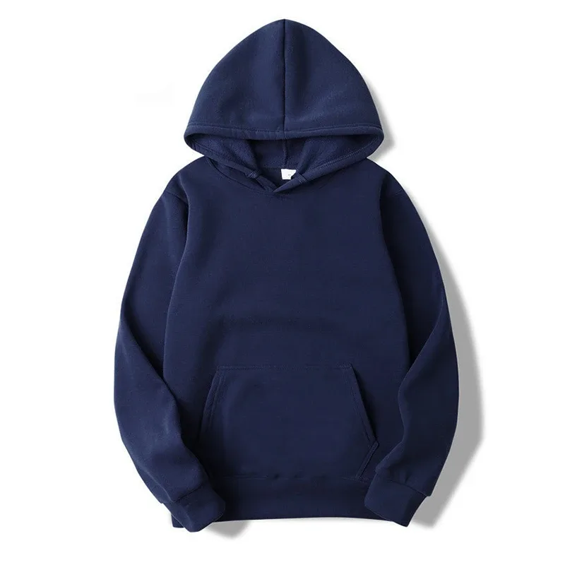 2024 Pullover Hoodies Spring and Autumn Long Sleeve Solid Color Hooded Sweatshirt Fashion Casual Male Outfit Sportwear Loose Fit — image 2