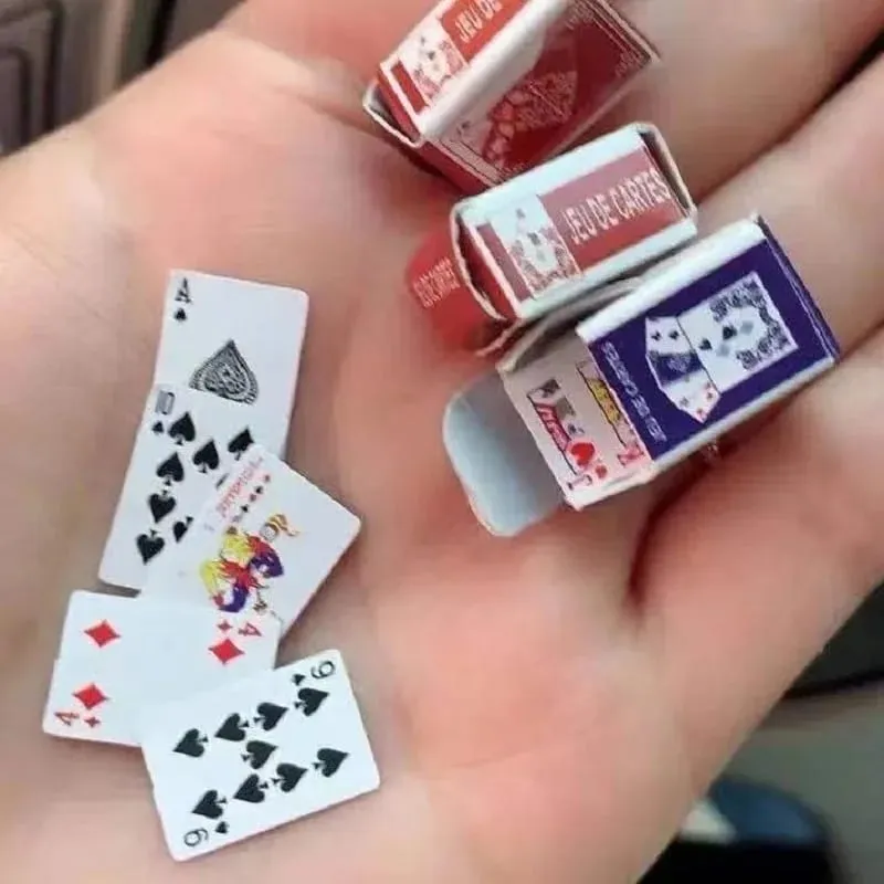 Mini Playing Poker Fun Cards Student Stress Relieving Board Games Small Toys Casual Fingertip Playing Poker Easy To Carry — image 3