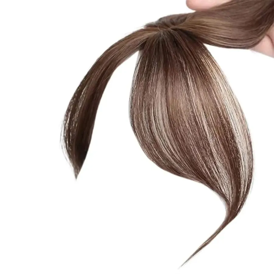Synthesis Wig Middle-part Bangs Hair Extensions Clip In Forehead Natural Seamless French Oblique Bangs Eight-character Bangs — image 8