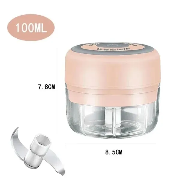 250/100ML Garlic Mincer USB Charging Powerful Mini Electric Garlic Chopper Portable Garlic Crusher Kitchen Food Chopper Unisex — image 9