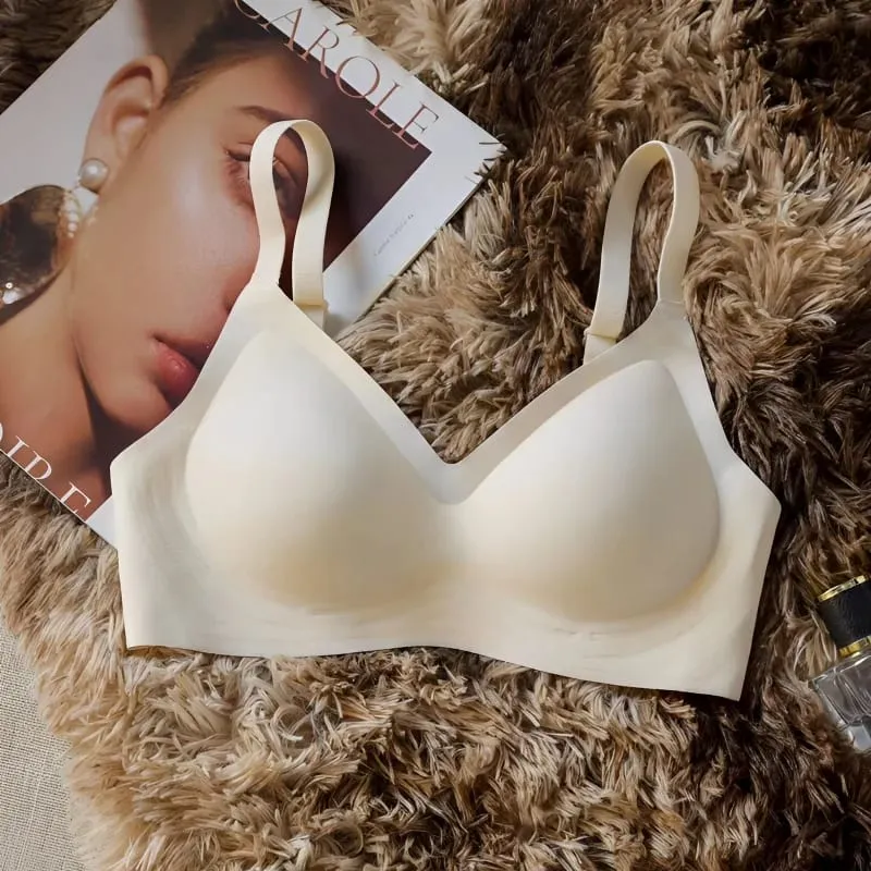 Reggiseno senza cuciture per seno piccolo Push-up da donna Comodo supporto morbido senza ferretto Intimo chiuso per donne con seno senza bordo — image 8