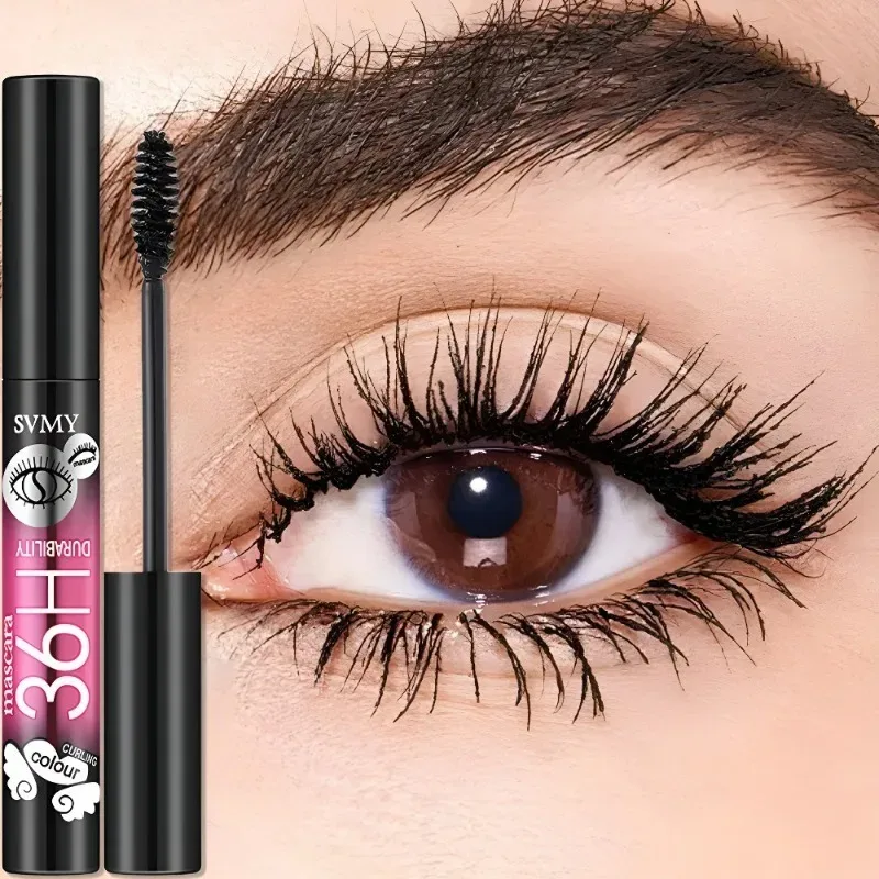 Fiber Mascara Sort Tyk Krøllet Holdbar Vandtæt Svedtæt forlængende Mascara Volumiserende Naturlig Eye Lash Extension Makeup — image 8