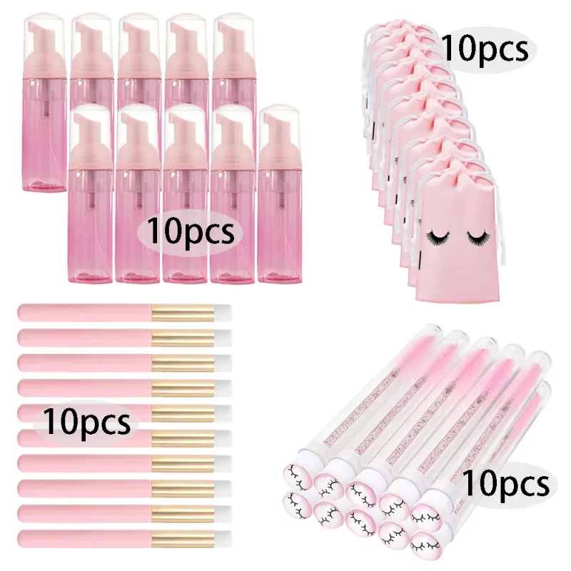 20/40 ks 60ml plastové plnitelné nepropustné lahvičky s prázdnou pumpičkou na řasy Sada cestovního dávkovače mýdla na mýdlo na make-up — image 21