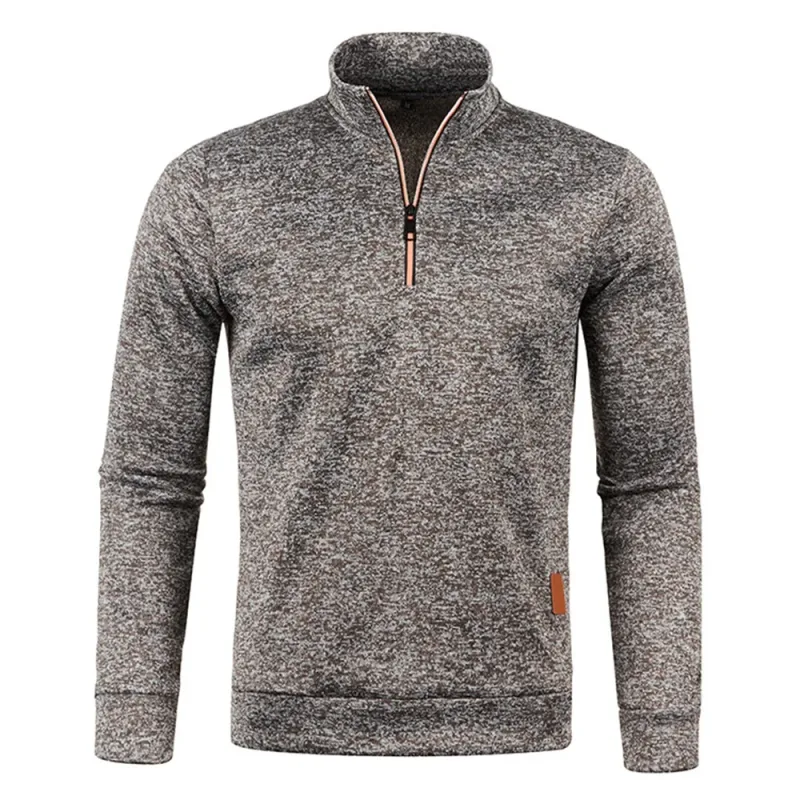 Moletons masculinos meio zíper pulôver masculino manga longa flleece suéter standcollar flocos de neve hoodies roupas masculinas — image 3