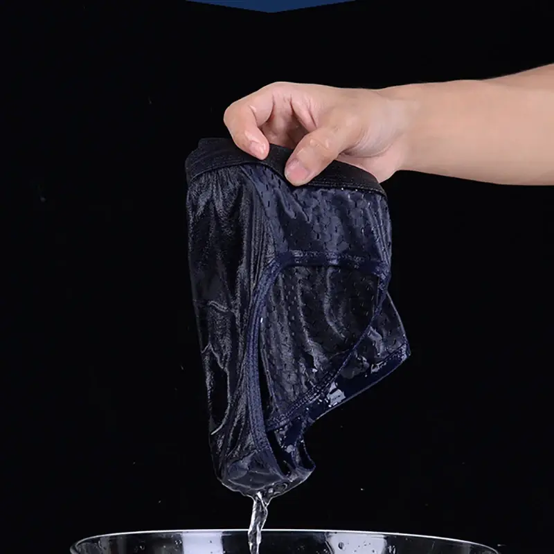 Men Underwear Male Thin Breathable Triangle Panties for Men's Ice Silk Briefs Mesh Sexy Square Corner Pants for men's Shorts — image 4