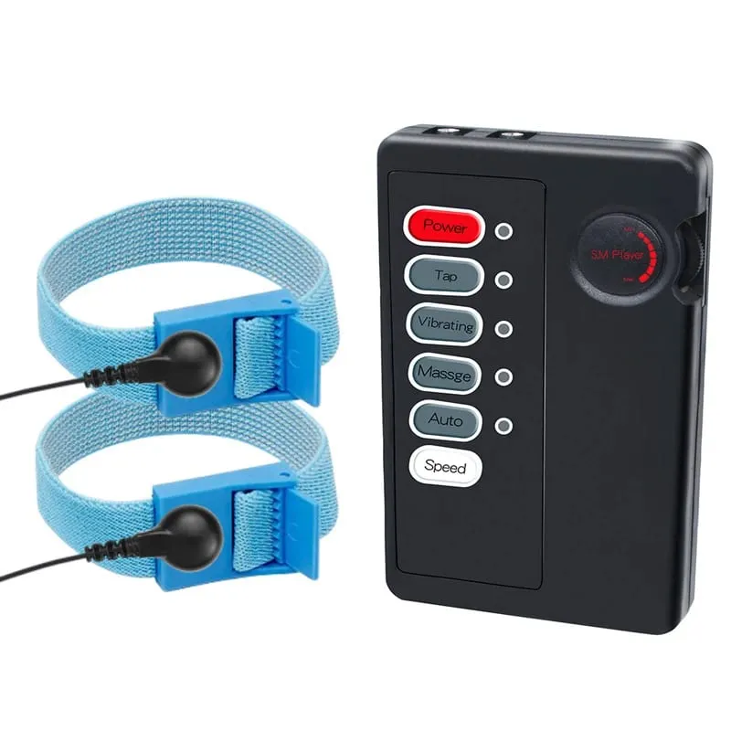 Electric Shock Conductive Fibers Penis Ring Cock Therapy Extender E-stim Massage BDSM Gay Sex Product Kit for Men Masturbation